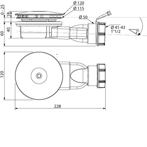 Wirquin Ultra Slim Shower Waste Trap (High Flow) Lime Kitchen & Bathroom